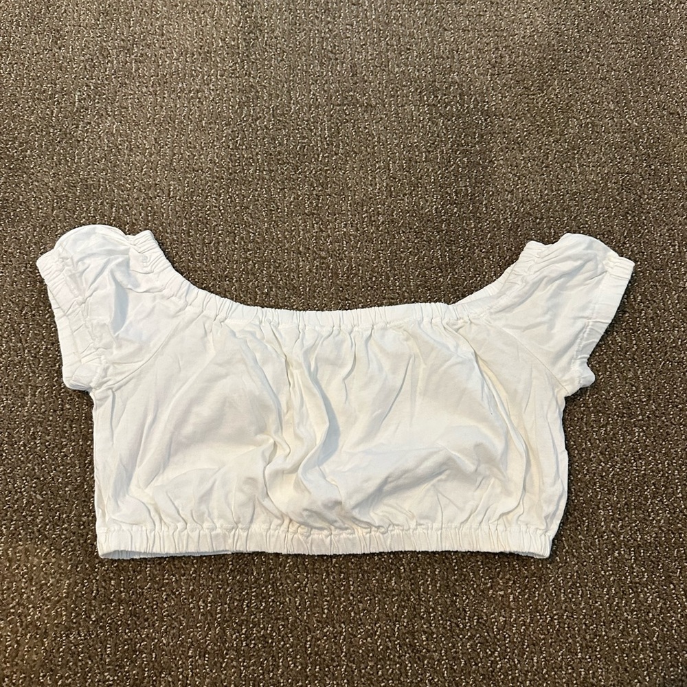 Wilfred White Puff Sleeve Crop Blouse